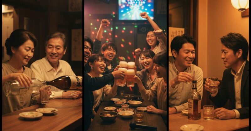 お酒のシーン